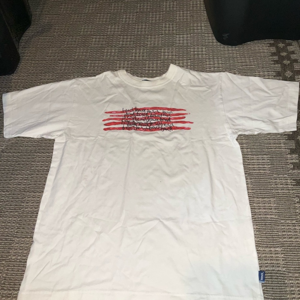 Bench White and Red Short Sleeve Tee